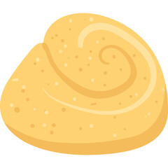 Stylized Golden Brown Pastry Swirl With Sugared Texture Isolated On Transparent Background