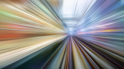 subway. Urban subway scene with dynamic motion blur and abstract geometric shapes in vibrant colors. mobility guides, transit brochures, designed for transport & logistics marketing.