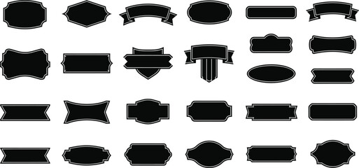 Obraz premium Collection of ornate vintage ribbon banners and decorative labels for design and creative projects