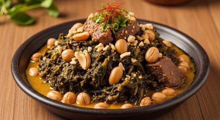 Delicious Moroccan Lamb Tagine with Chickpeas and Spinach.