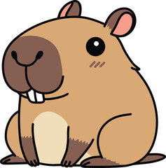 Fototapeta premium Adorable Hand-Drawn Capybara Character Illustration