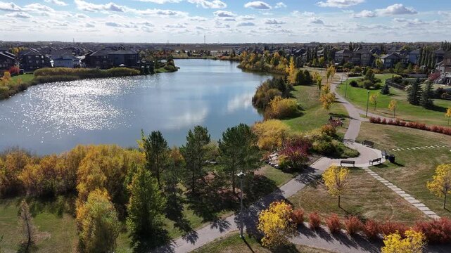 Aerial Video of Stonebridge in Fall Saskatoon