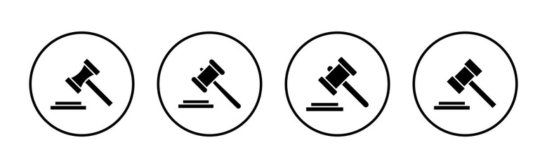 Gavel icon vector. judge gavel sign and symbol. law icon. auction hammer