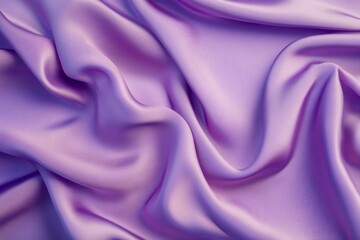 Fototapeta premium Smooth lavender satin fabric with gentle folds creating soft, luxurious texture. Lighting enhances sheen and richness of color. Neural network AI generated
