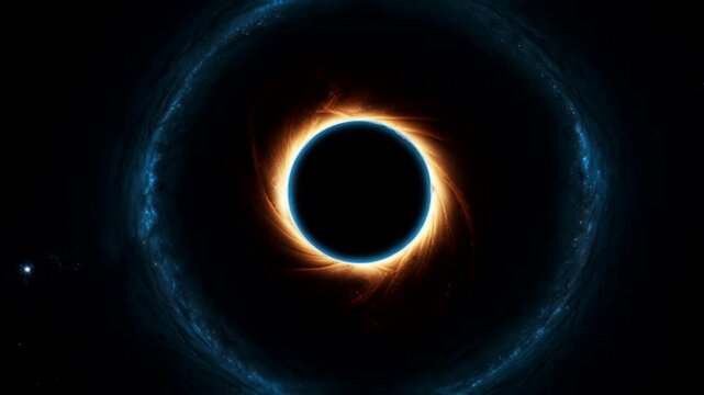 artistic illustration of a black hole surrounded by a glowing accretion disk
