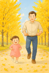 A father and daughter dancing together, a lovely sight