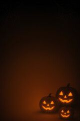 Eerily enchanting Halloween night featuring glowing jack-o'-lanterns and subtle spiderwebs - perfect for spooky season marketing and festive social media designs
