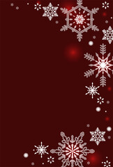 美しく華やかな雪もようのクリスマス風・縦型テンプレート