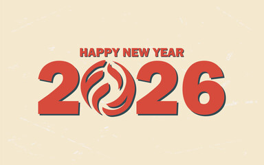 2026 design logo retro vintage new year