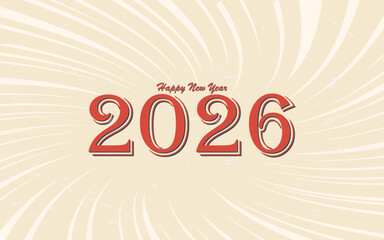 2026 design logo retro vintage new year