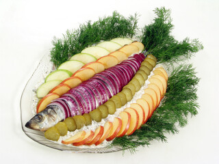 Herring with an onions and apples