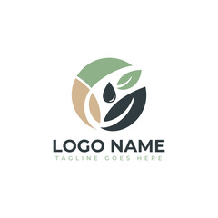 Elegant abstract logo design symbolizing growth, purity, and essential elements for modern branding