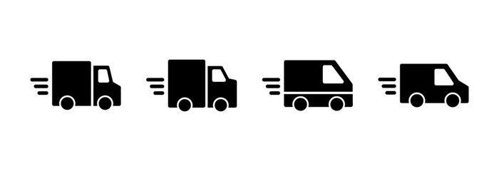 Delivery truck icon vector illustration. Delivery truck sign and symbol. Shipping fast delivery icon
