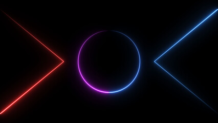 A dynamic circular illustration, and glowing Neon blue circle frame loading icon background retro style illustration . on a black background. and creating a stunning illustration.4k illustration	