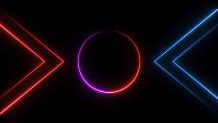 A dynamic circular illustration, and glowing Neon blue circle frame loading icon background retro style illustration . on a black background. and creating a stunning illustration.4k illustration	