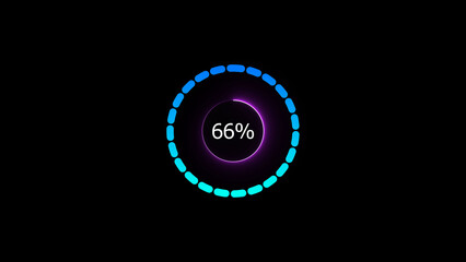 66% loading bar icon illustration. a modern neon red color neon loading illustration. on a black background. and creating a stunning 4k illustration.