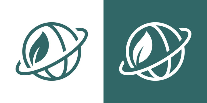 A modern logo combining a globe and leaf, symbolizing global health,and sustainable living.