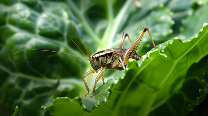 Grasshopper on a Leaf