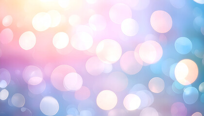 Softly Blurred Bokeh Background with Pastel Colors Creating Dreamy Atmosphere of Light