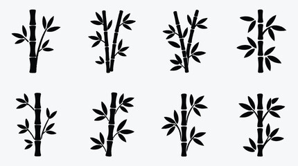 Fototapeta premium Elegant Bamboo Stalks Graphic Pattern in Black and White Vector Design