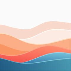 Abstract Landscape with Wavy Hills and a Small Red Boat.