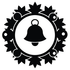 sleigh bell wreath icon vector icon