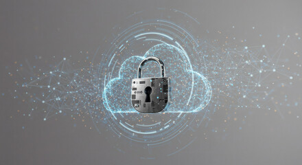 Secure cloud computing and data protection with digital padlock and network connections