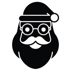 santa glasses and beard icon vector icon