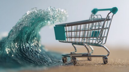 Agile adaptive commerce wave icon concept depicting the responsive character of commerce in a fast-paced market