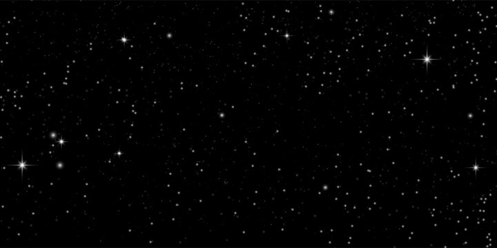 Space stars background. Universe starry pattern with glowing stars. Night sky constellations galaxy. Vector illustration.