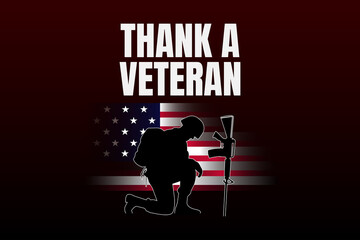 Obraz premium thank a veteran honoring courage and service