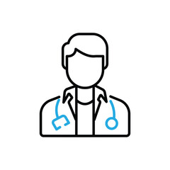 Doctor Vector and Icon Collection – Male and Female Doctor Illustrations, Medical Staff, Healthcare Professionals, Hospital Scene, and Medicine Icons Set