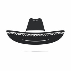Black Sombrero with Decorative Brim Design.