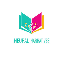Colorful logo depicts a book with interconnected dots, suggesting neural networks. Text below reads a term