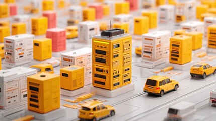 Centralized agentic content node icon concept representing content center operated by efficient systems