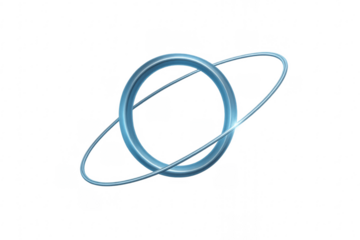 Blue glowing ring orbiting light effect transparent background