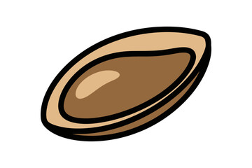 Detailed illustration of a brown seed with a glossy surface, set against a plain white background