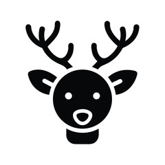 cute reindeer face logo vector icon