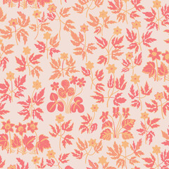 Pink and Orange Flower Shamrock Background