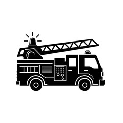 Fire Truck Icon – Emergency Rescue Vehicle Vector Illustration
