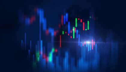 Digital stock chart background, business and technology world concept.