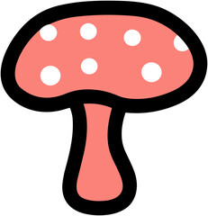 Cute Mushroom Icon: Red Forest Cartoon Design