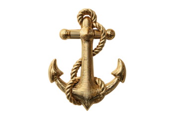 An anchor icon, rendered in 3d with smooth curves and a metallic texture