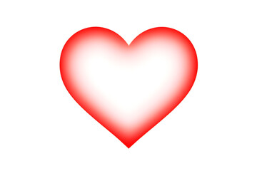 Soft glowing red heart icon on transparent background for Valentine's Day
