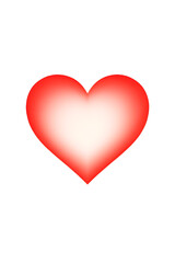Soft glowing red heart icon on transparent background for Valentine's Day