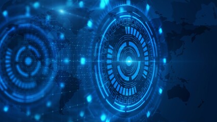 Obraz premium Technology Circle Background, The high-tech digital world of the future