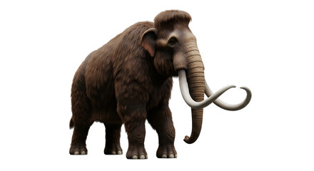 Obraz premium An enormous, ancient mammoth stands tall, showcasing its impressive tusks and thick fur