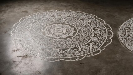 Intricate circular lace doilies on a textured surface, detailed design.