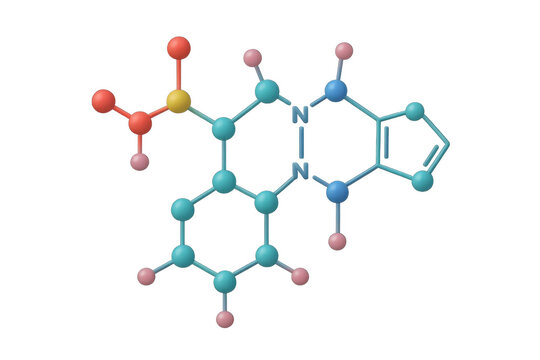 Fad flavin adenine dinucleotide coenzyme molecule, vitamin b2 derivative chemical structure, chemistry 3d rendering