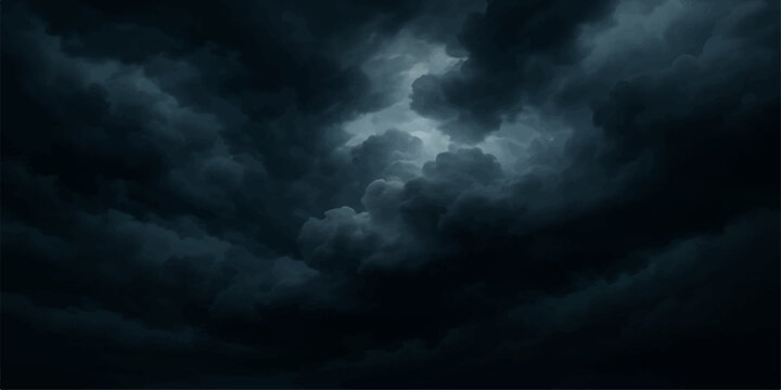 Dramatic dark blue sky background with stormy clouds and the promise of rain